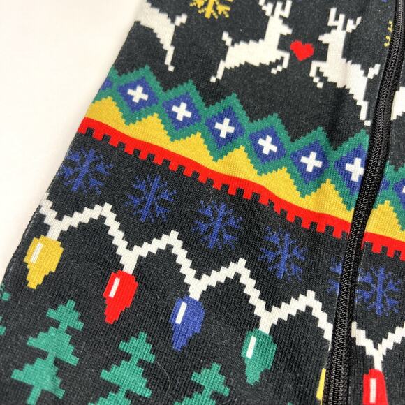 Hanna Andersson Organic Holiday Print Zip Up Sleeper Pajamas - Picture 2 of 6